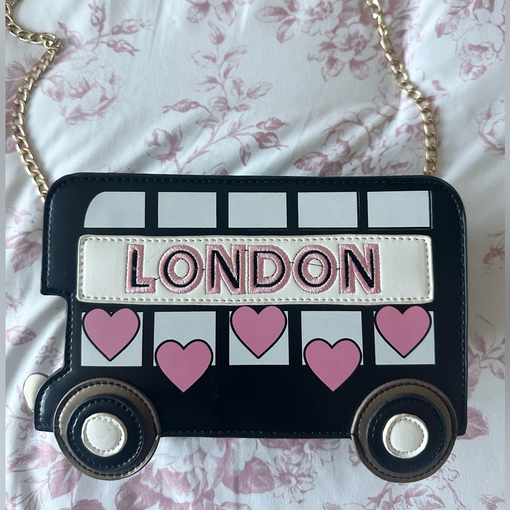 Pink & Black London Bus Shoulder Bag - Picture 9 of 9